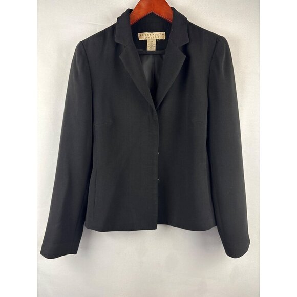 Apostrophe Petite Black Blazer Womens Size 10P 100% Polyester - Picture 1 of 4